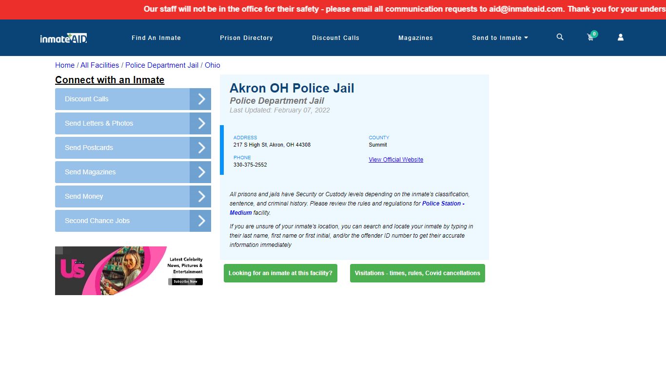 Akron OH Police Jail & Inmate Search - Akron, OH